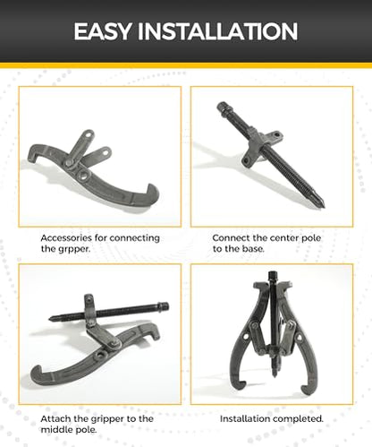 6" Bearing Puller,Car Accessories Gear Puller,Automotive Tool 3 Jaw Wheel Puller with Reversible Claws,Heavy Duty Pulley Puller for Automotive Wheel,Pulling Tool Kit for Motorcycle Car SUV