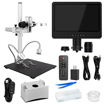LM249MS 3 Lens 10.1" HDMI Digital Microscope 2000X, 2160P Video - size: 3 Lens 10.1" HDMI