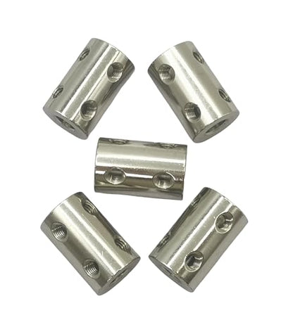 5Pcs 6mm to 6mm Bore Rigid Coupling Set,Steel Rigid Motor Shaft Coupler Adapter with Screws for CNC Machine 3D Printer RC Motor Accessories and DIY - size: 6mm to 6mm