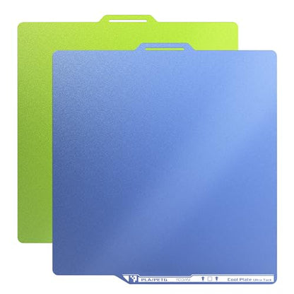 YOOPAI 2-Pack Cold Build Plate for Bambu Lab X2D/P2S/A1/X1C/P1S, Blue+Green - color: Cold-Blue/Green, size: 257x257mm