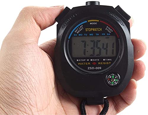 Multi-Function Electronic Digital Sport Stopwatch Timer, Large Display with Date Time and Alarm Function,Suitable for Sports Coaches Fitness Coaches and Referees (5pack) - style: 5pack
