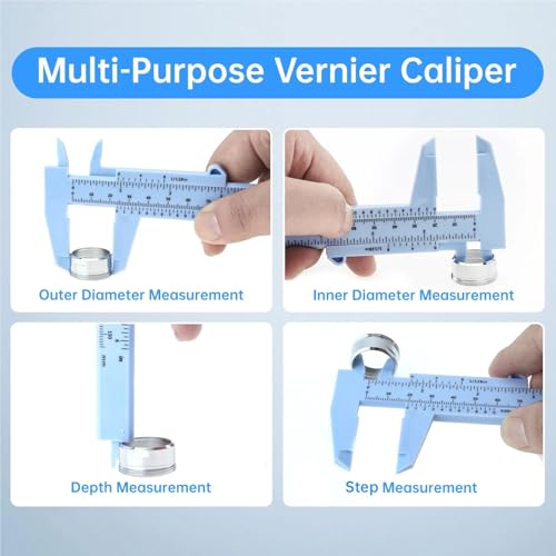 0-150mm Mini Vernier Caliper Metric Imperial Scale Gauge Plastic Ruler for Carpentry Student Jewelry Measuring Tool