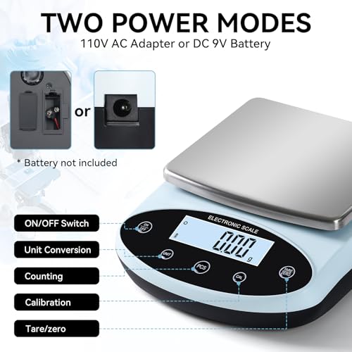 Analytical Balance 5000g x 0.01g Digital Gram Scale 0.01g Accuracy Precision Lab Scale 13 Unit High Precision Digital Scale for Laboratory, Jewelry Weighing