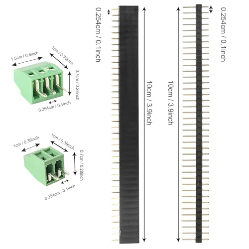 60 Pcs PCB Board Circuits Boards Kit | 28 Double-Sided Prototyping PCBs Circuit Boards | 20 Female/Male Header Connector Pin | 12 PCB Terminal Blocks and A Happy DIY - size: 60PCs