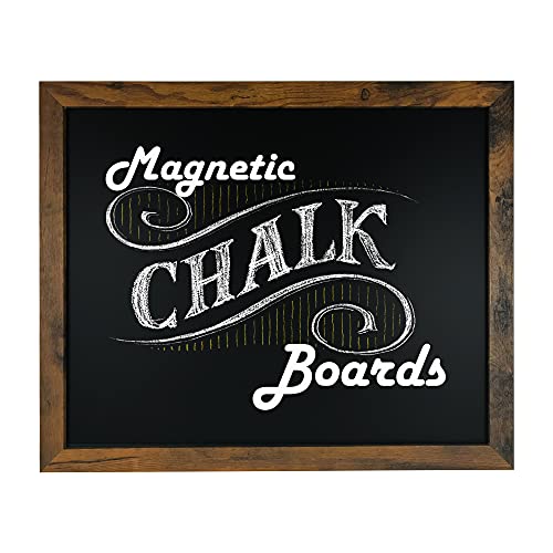 Loddie Doddie Magnetic Chalkboard for Wall, Menu Board, Rustic Frame, 18x22 - color: Rustic Frame, size: 18"W x 22"H