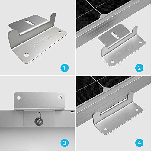 Renogy Solar Panel Mounting Z Brackets Lightweight Aluminum Corrosion-Free Construction for RVs, Trailers, Boats, Yachts, Wall and Other Off Gird Roof Installation, one set of 4 Units,Gray - size: 1 Set Z Bracket