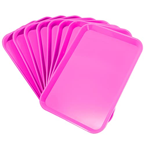 LA MIERE 8Pcs Autoclavable Dental Procedure Tray Lockable Set up Flat Trays Size B (Ritter),Plastic Instrument B-Lok Flat Trays, 13.25 x 9.75X 0.875 Inches (8, Neon Pink) - color: Neon Pink, size: 8