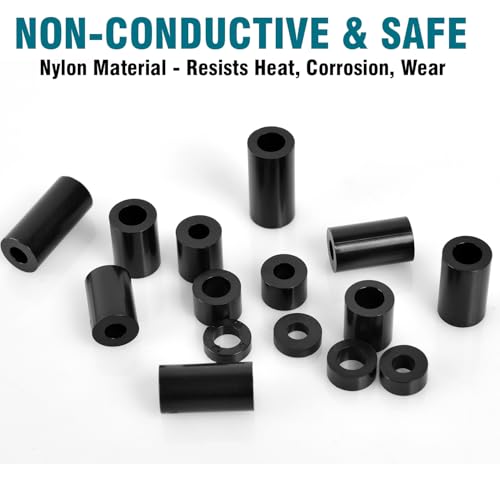 355 Pcs Nylon Electrical Outlet Spacers Kit - Non-Threaded Round Plastic Spacers for Switch & Receptacle Screws, Secure Fit Spacer Assortment for Outlet Installation and DIY Projects