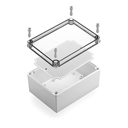 QILIPSU Outdoor Junction Box IP67 Waterproof Project Box ABS Plastic Weatherproof Electrical Enclosure Clear Cover (6.9"x4.9"x3.9" CC) - color: Clear Cover, size: 6.9"x4.9"x3.9"