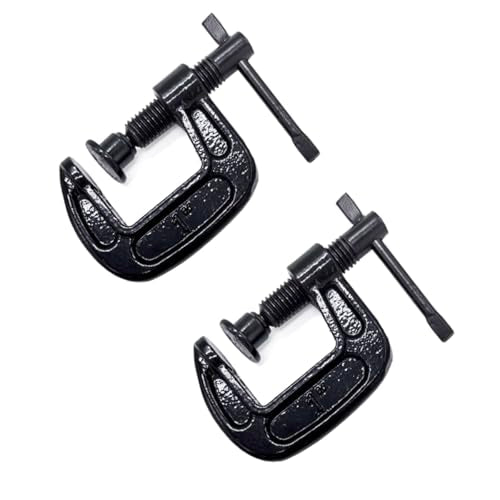 1-Inch C-Clamp Set, Heavy-Duty Cast Iron C-Clamps with 0.8-Inch Throat for Woodworking, Welding, and Building(2Pcs) - color: (2pcs)
