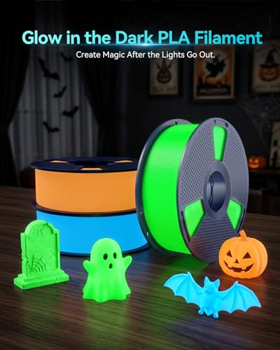 SUNLU 2KG Glow in the Dark PLA Filament 1.75mm, Glow Blue+Glow Green - color: Luminous Pla, Glow Blue+glow Orange