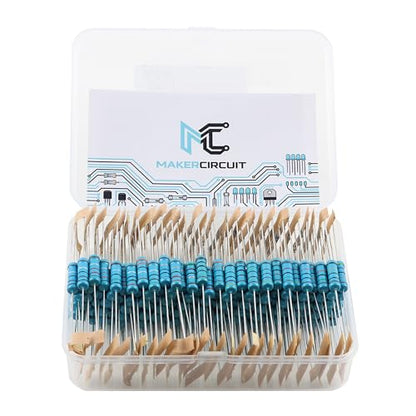 140Pcs 28 Values Metal Film Resistor Kit 0.1 Ohm - 1M Ohm with 1% 2W Resistors Assortment