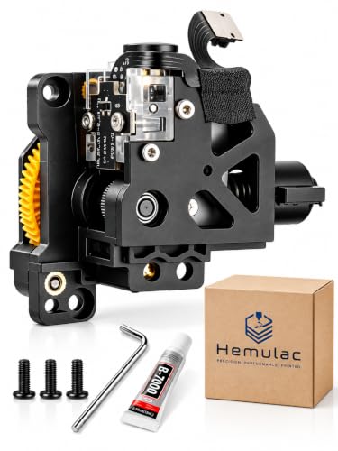 Hardened Steel Extruder Unit for Bambu Lab P1P P1S 3D Printer, Upgraded Dual Gear Extruder Assembly with Filament Run-Out Detection, High Torque Feeding System Replacement Accessory - color: Black