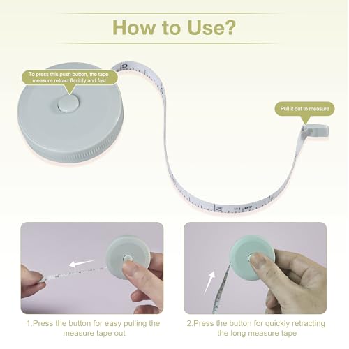 8 Cartoon Cute Pocket Kids Tape Measure Retractable+2 Pack Soft Body Measuring Tape for Body Measurements(60-Inch), Mini Tape Measures for Body, Sewing, Cutting, Weight Loss Measurement