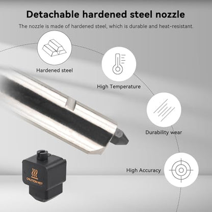 h2d h2s hotend 2Pack 0.2 mm H2D Combo Hotend Print Head Hot End Kit Extruder Upgrade High Temperature Hardened Steel Nozzle Heating Rod Silicone Cover for Bamboo Lab H2D/H2S/A1/A1 Mini - size: 0.2