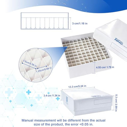 100-well Cryo Boxes, Plastic Coating, 2 Inch Height, Case of 20 - size: 2 in,100-well