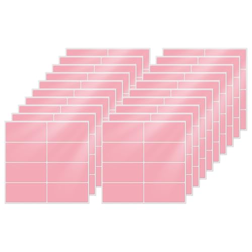 Pink Rectangle Stickers 1.57 x 0.75 Inch Vinyl Removable 160 PCS - color: Pink