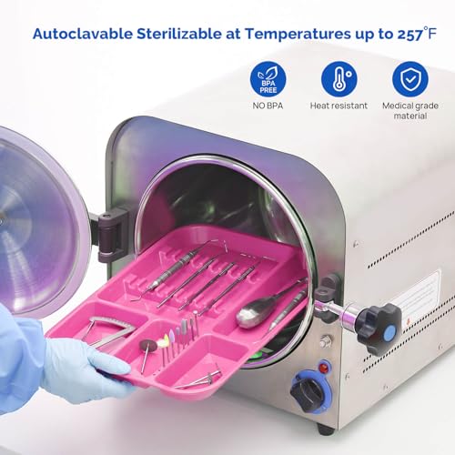 JMU Pink Dental Instrument Trays Size B 13.25" x 9.75" - color: Pink, size: 1