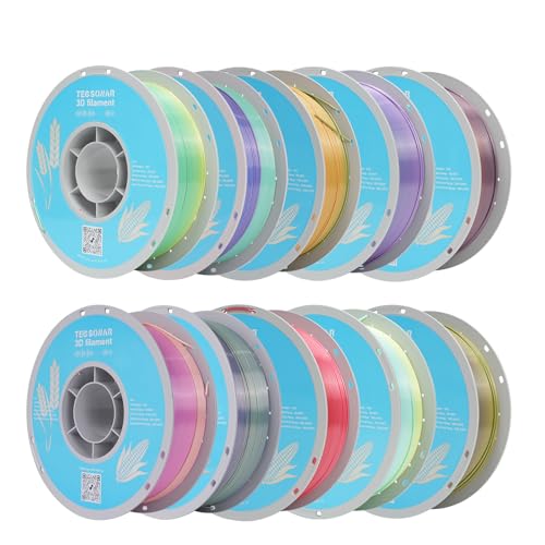 Silk Rainbow PLA 3D Printer Filament Bulk,10Rolls,1KG Spool(2.2lbs) 1.75mm, Multicolor Gradient Filament for Most FDM 3D Printers,7 Rolls Silk Rainbow + 3 Rolls Matte Rainbow PLA. - color: 10*1kg Silk Rainbow 2