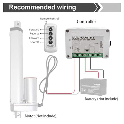 ECO-WORTHY Forward Reverse DC Motor Controller Kit (8V-35V) - 12V/24V Wireless Remote Relay Module for Linear Actuator, Solar Tracker, Industrial Automation & Smart Home DIY