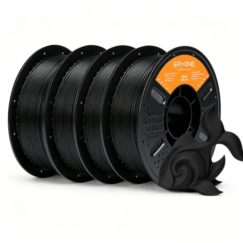 ERYONE Matte PLA Basic 3D Printer Filament 1.75 +/- 0.03mm, Matte Filament 4KG(8.8LBS) Spool, Black - color: Lite Matte Black-4kg