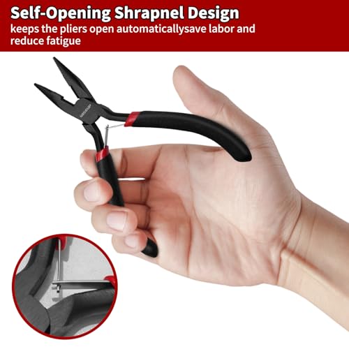 WISEUP 3 Pcs Jewelry Pliers Set - Needle Nose, Round Nose and Wire Cutters