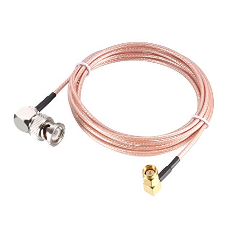 uxcell BNC Male Right Angle to SMA Male Right Angle RG316 Coaxial Cable 1.83Meter/6Ft for Ham Radio,Audio to Antennas,Wireless LAN Devices - size: 6 Feet