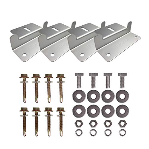 Renogy Solar Panel Mounting Z Brackets Lightweight Aluminum Corrosion-Free Construction for RVs, Trailers, Boats, Yachts, Wall and Other Off Gird Roof Installation, one set of 4 Units,Gray - size: 1 Set Z Bracket