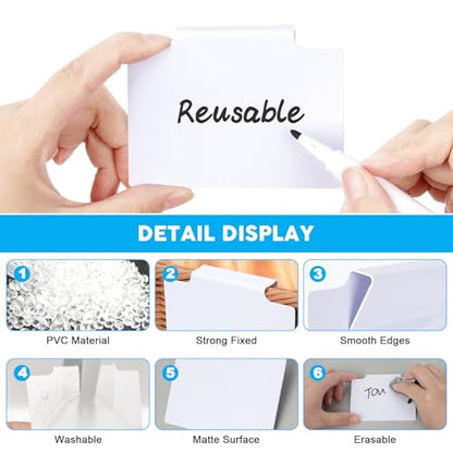 33PCS Basket Labels Clip On, 30 Labels for Storage Bins Removable