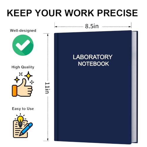 Lab Notebook/Laboratory Notebook - (.25" Grid Format), Laboratory Notebook Quad Ruled Science Lab Book with Grid Pages: Table of Contents for Chemistry, Physics, Biology, 8" x 10", Blue - style: Blue