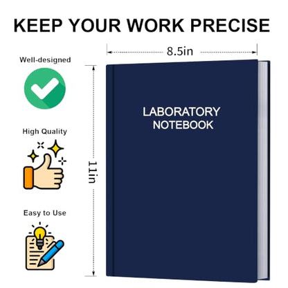 Lab Notebook/Laboratory Notebook - (.25" Grid Format), Laboratory Notebook Quad Ruled Science Lab Book with Grid Pages: Table of Contents for Chemistry, Physics, Biology, 8" x 10", Blue - style: Blue
