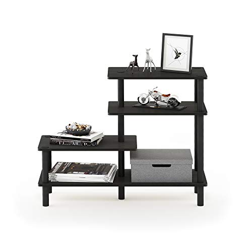 Furinno Turn-N-Tube 3-Tier Side Display Rack, Espresso/Black - color: Espresso/Black, style: 4-Tiers, Side Ladder