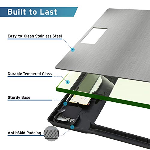 Etekcity Stainless Steel Digital Body Weight Bathroom Scale, 400 Pounds - color: Silver, size: 11.8 x 11.8 inches