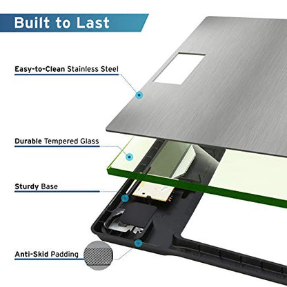 Etekcity Stainless Steel Digital Body Weight Bathroom Scale, 400 Pounds - color: Silver, size: 11.8 x 11.8 inches