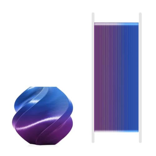 Bamboo Lab PLA Silk Multi-Color 3D Printer Filament 1.75mm for Bambu Lab X1/X1C/P1P/P1S/AMS, Silk Shiny Multi Color PLA 1KG Easy Printing & Eco Friendly with RFI (Not Recommend for A1 Series) - color: Gradient Nebula Purple 13909