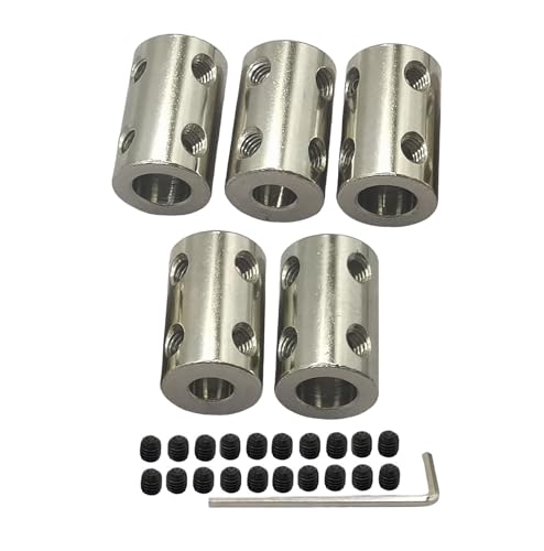 5Pcs 6mm to 8mm Bore Rigid Coupling Set,Steel Rigid Motor Shaft Coupler Adapter with Screws for CNC Machine 3D Printer RC Motor Accessories and DIY - size: 6mm to 8mm