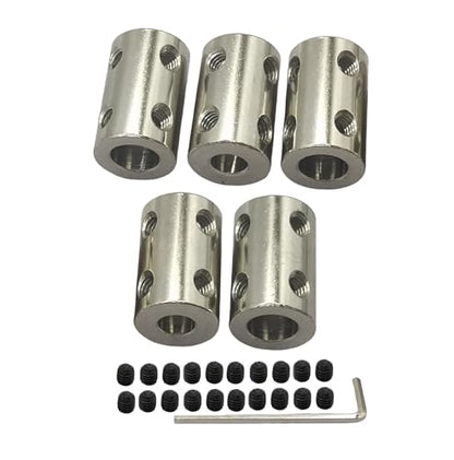 5Pcs 6mm to 8mm Bore Rigid Coupling Set,Steel Rigid Motor Shaft Coupler Adapter with Screws for CNC Machine 3D Printer RC Motor Accessories and DIY - size: 6mm to 8mm