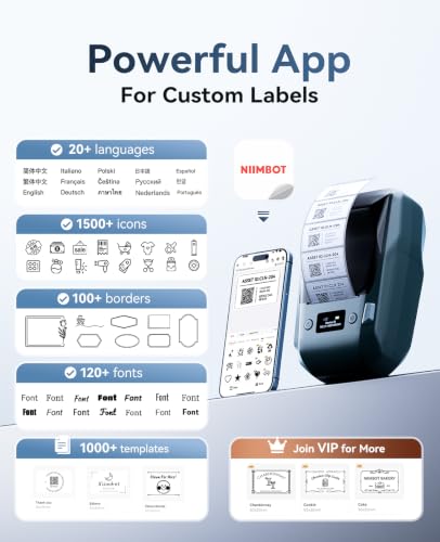 NIIMBOT M2 300 DPI Thermal Transfer Label Maker, Blue