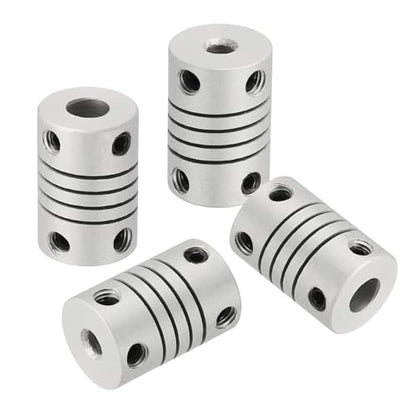 uxcell 4Pcs Flexible Couplings 3mm to 5mm Aluminum Alloy Joint Connector - size: 3mm to 5mm, style: D12 x L18mm