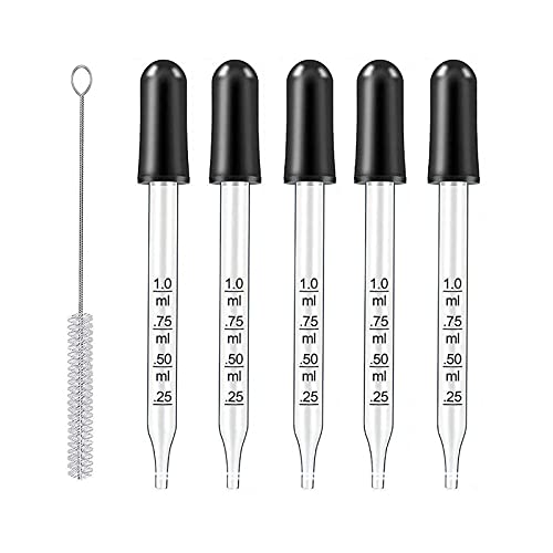 Eye Droppers for Essential Oils, 1ml, Straight-Tip, 5 Packs - size: Straight Tip