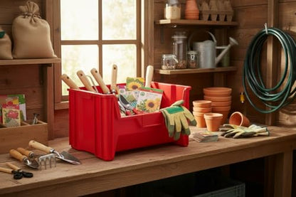 HE HUDSON EXCHANGE 20" x 15" x 12.5" (3 Pack) Plastic Giant Stackable Hopper Bin, Red - color: Red, size: 3 Pack