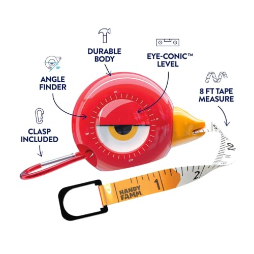 Handy Famm Kids Tape Measure, 8ft Retractable Measuring Tape, Red Lola - color: Red Tape Measure