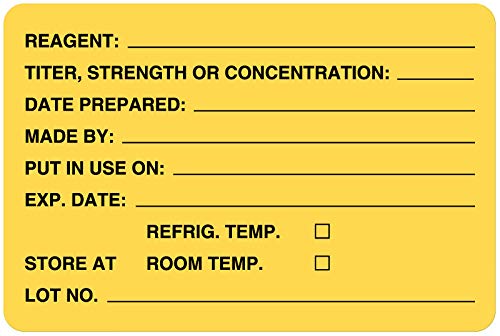 Laboratory Reagent Label, 3" x 2"