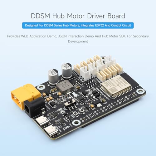 Waveshare Direct Drive Servo Motor Driver Board, Support ESP Now, Integrates ESP32 and Control Circuit, Suitable for DDSM Series Hub Motors