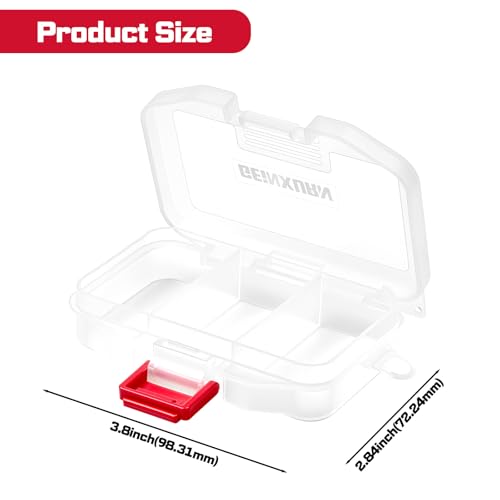 Geinxurn Small Parts Organizer, 4Pcs Plastic Transparent Portable Tools Boxes with Dividers for Small Accessories Storage Cases - color: White-04
