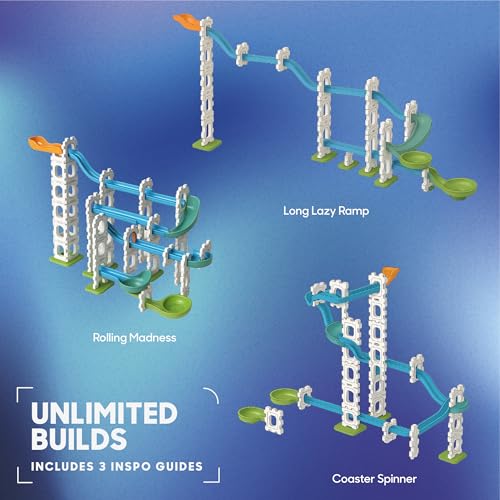 Discovery Marble Run Race Track – 58-Piece Marble Maze Construction Set| 6 Marbles| STEM Learning Activity| Sensory Toy Building Kit| Educational Physics & Engineering Toy for Kids Ages 6+