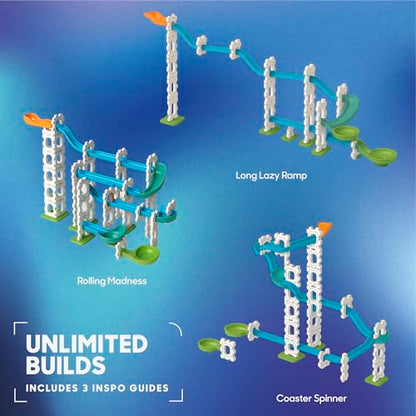 Discovery Marble Run Race Track – 58-Piece Marble Maze Construction Set| 6 Marbles| STEM Learning Activity| Sensory Toy Building Kit| Educational Physics & Engineering Toy for Kids Ages 6+