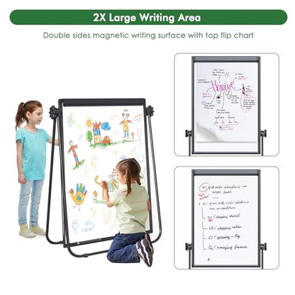Easel Whiteboard with Stand 40" x 28" Aluminum Frame (Black)