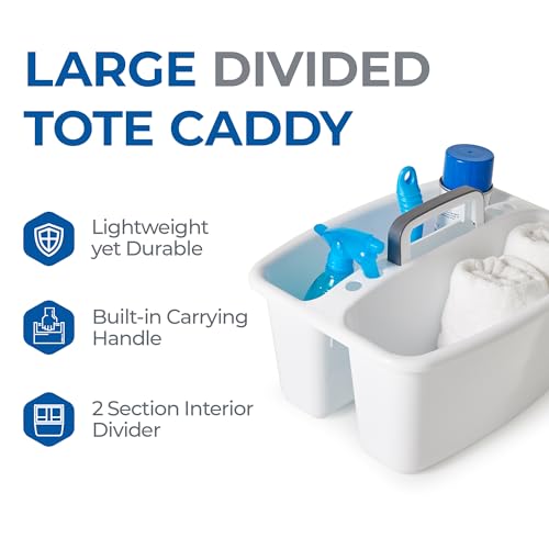 Gracious Living 2-Compartment Portable Plastic Storage Caddy & Tote - size: 1 Pack