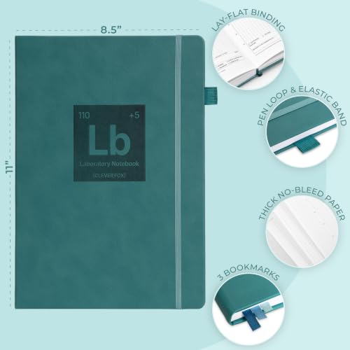 Clever Fox Laboratory Notebook, Lab Notebook, Chemistry Research, Dark Teal - color: Dark Teal